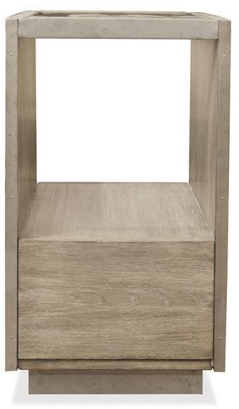 Riverside Furniture Sophie Natural Chairside Table with Glass Top-1