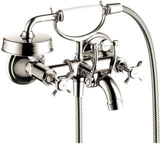 AXOR Montreux Polished Nickel 2-Handle Wall-Mounted Tub Filler with Cross Handles and 1.8 GPM Handshower