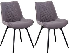 Coaster® Diggs 2-Piece Grey/Gunmetal Swivel Dining Chairs