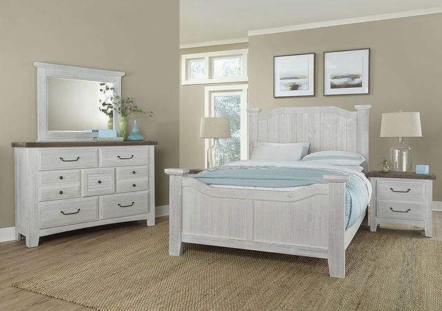 Vaughan-Bassett Sawmill Alabaster Two Tone Queen Arch Bed 3