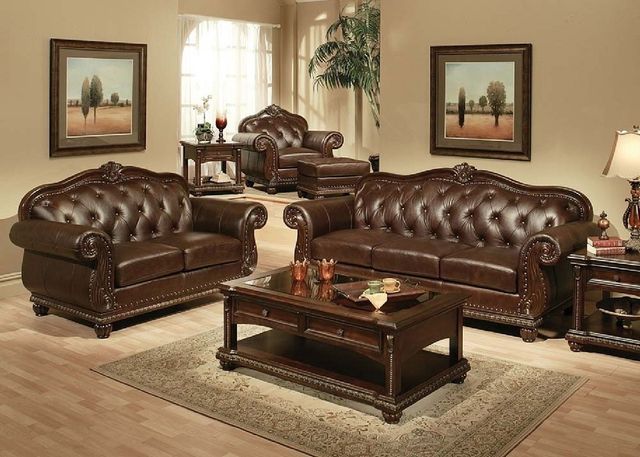 ACME Furniture Avondale Espresso Top and Split Leather Sofa 3