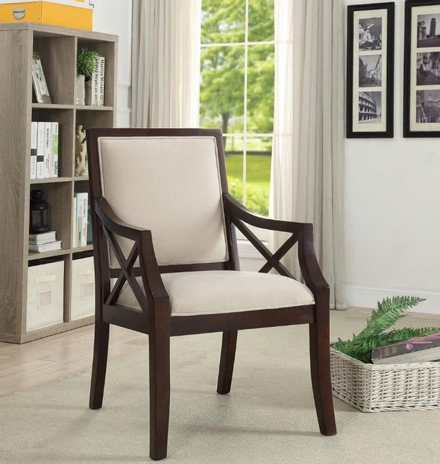 Coast2Coast Home™ Beige/Brown Cherry Accent Chair-2