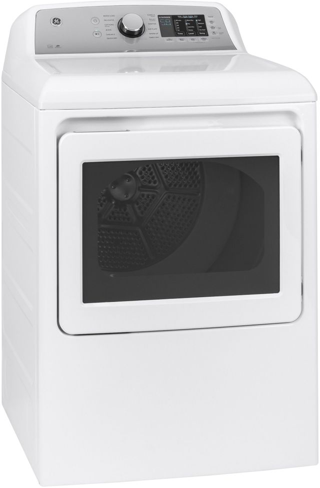 GE® 7.4 Cu. Ft. White Front Load Gas Dryer 1