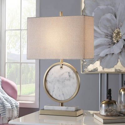 StyleCraft Ulster Gold Marble Table Lamp 1