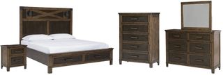 Benchcraft® Wyattfield 5-Piece Two-Tone Queen Storage Panel Bed Set