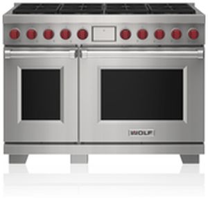 Wolf® 48" Stainless Steel Freestanding Dual Fuel Natural Gas Range