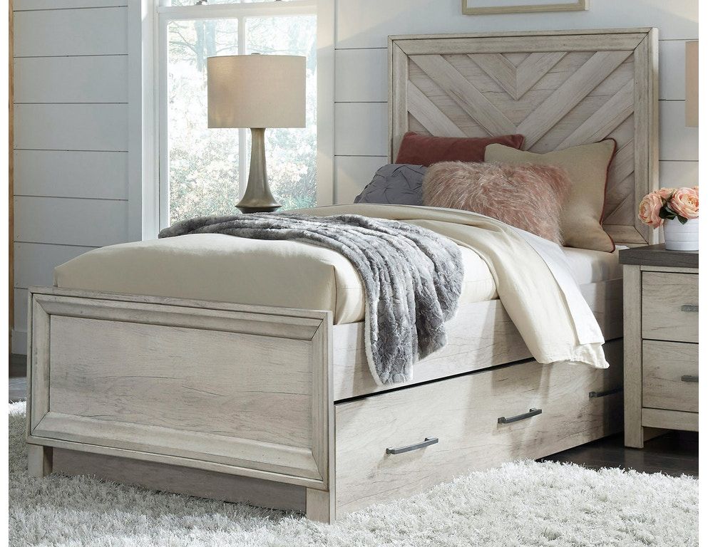 Samuel Lawrence Furniture Riverwood Whitewash Twin Youth Bed with ...