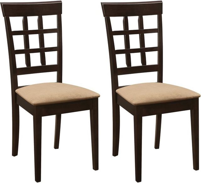 Coaster® Gabriel Set of 2 Cappuccino and Tan Upholstered Side Chairs