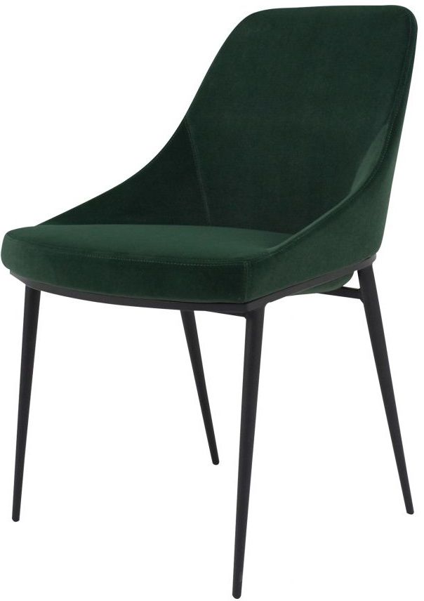 Moe's Home Collection Sedona Green Velvet Dining Chair M2 3