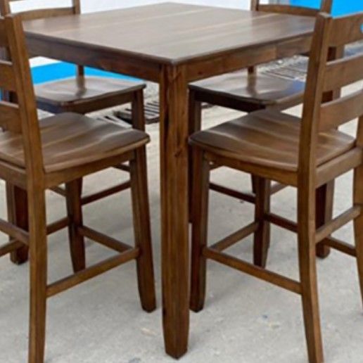 Crown Mark Ashborn 5-Piece Brown Counter Height Table Set | Adams ...