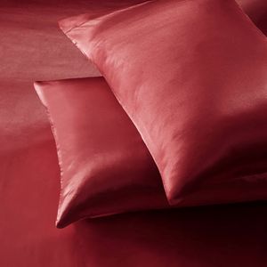 Olliix by Madison Park Essentials Red 2 Pack of King Satin Pillowcases