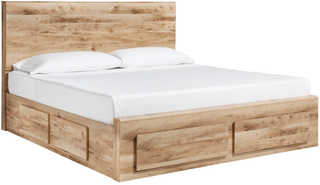 Signature Design by Ashley® Hyanna Tan King Panel Storage Bed
