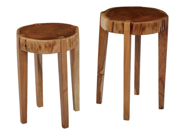 Jofran Inc. Global Archive Acacia Set of 2 All Wood Accent Table