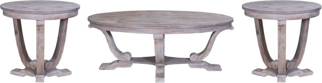 Liberty Furniture Greystone Mill 3-Piece Stone Whitewash Occasional Table Set 0