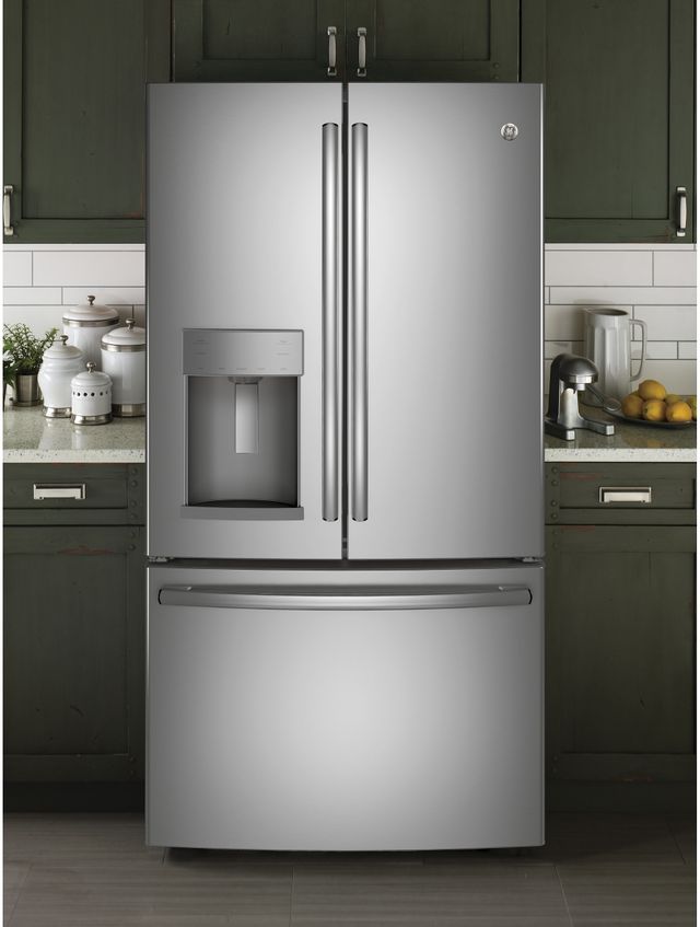GE® 22.2 Cu. Ft. Stainless Steel Counter Depth French Door Refrigerator 7