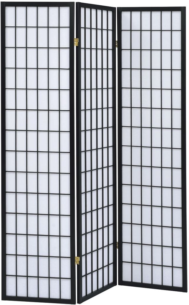 Coaster® Carrie Black/White 3-Panel Folding Screen