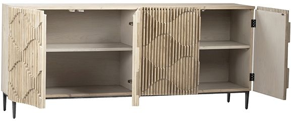 Dovetail Furniture Madera Sand Blasted Grey White Wash Elm Sideboard-1