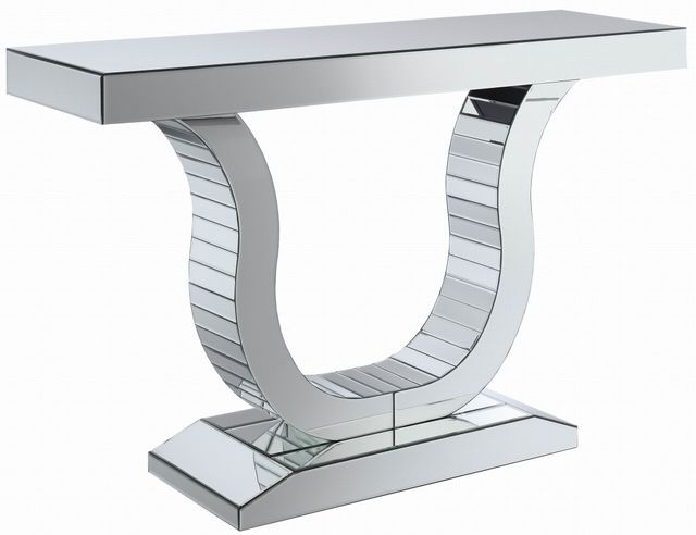 Coaster® Clear Mirror Console Table With U-Shaped Base