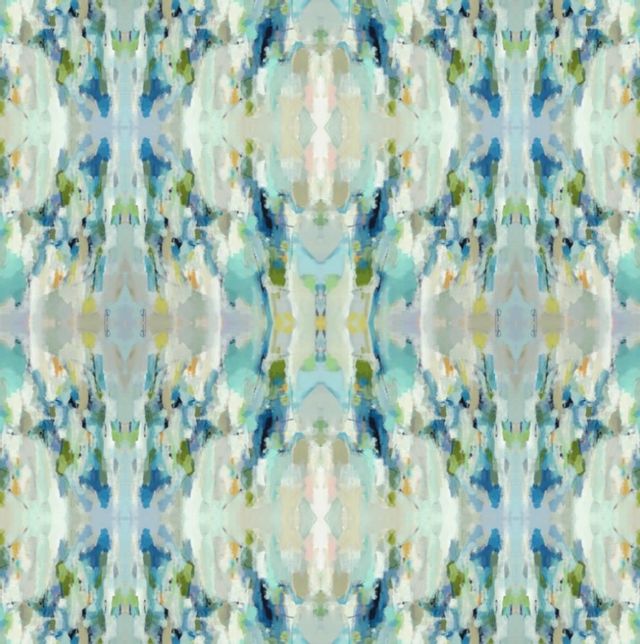 Laura Park Designs Wintergreen Blue/Green/White Queen Duvet Cover-1