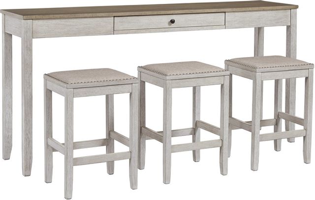 Skempton 4 Piece White/Light Brown Counter Table Set