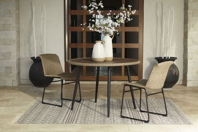 Signature Design by Ashley® Amaris 2-Piece Brown/Black Outdoor Dining Chair Set 3