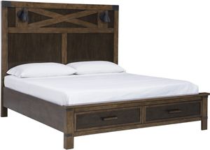 Mill Street® Two-Tone Queen Panel Storage Bed