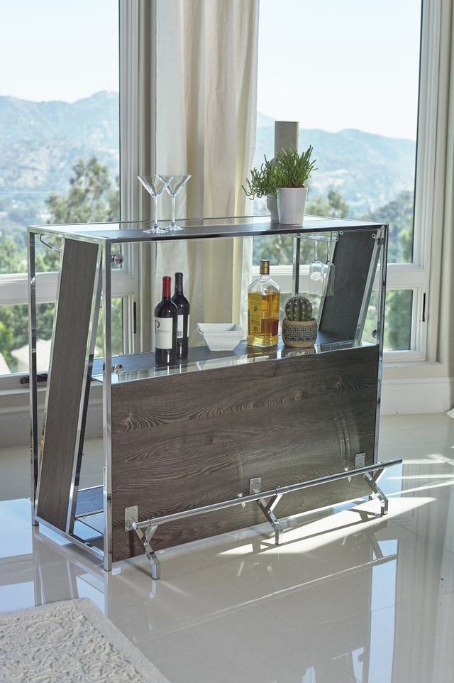 Coaster® Dark Oak 2-Shelf Bar Unit With Footrest 4