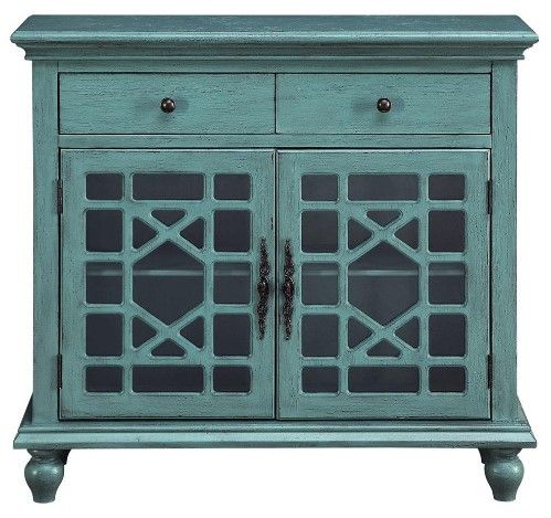 Coast2Coast Home™ Accents by Andy Stein Bayberry Blue Rub-Through Cabinet 1