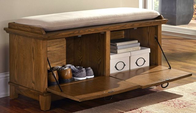 Homestyles® Arts & Crafts Brown Storage Bench-3