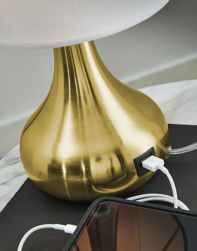 Signature Design by Ashley® Camdale 2-Piece Brass Table Lamp Set 2