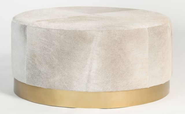 Alder & Tweed Furniture Company Jordan All Leather Frosted Hide Ottoman-1