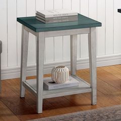 Furniture of America® Banjar Antique White and Antique Teal Side Table