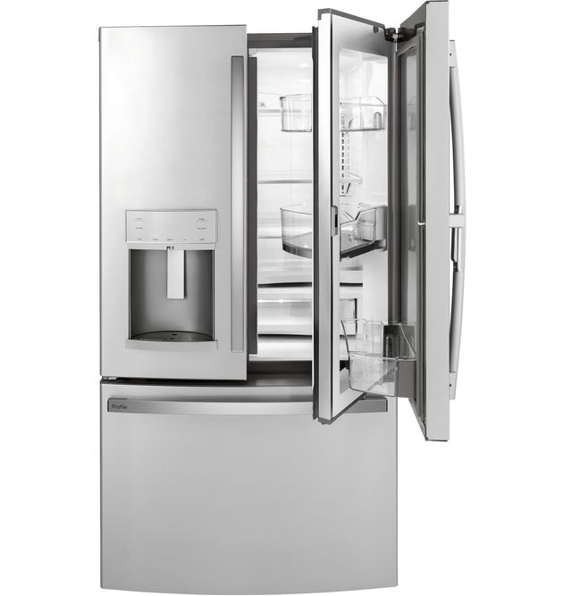 GE Profile™ 22.1 Cu. Ft. Fingerprint Resistant Stainless Steel Counter Depth French Door Refrigerator 19