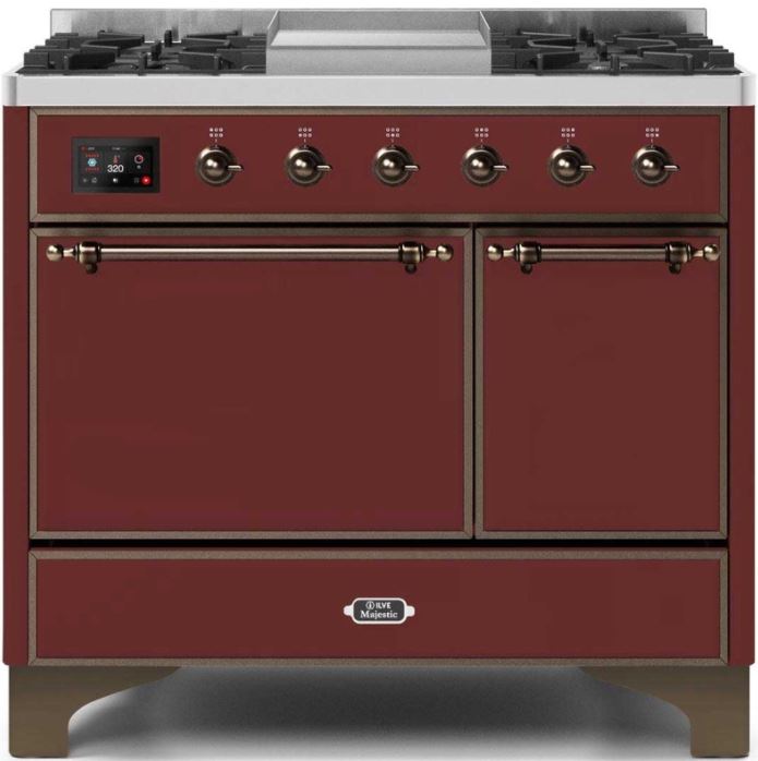 burgundy range cooker