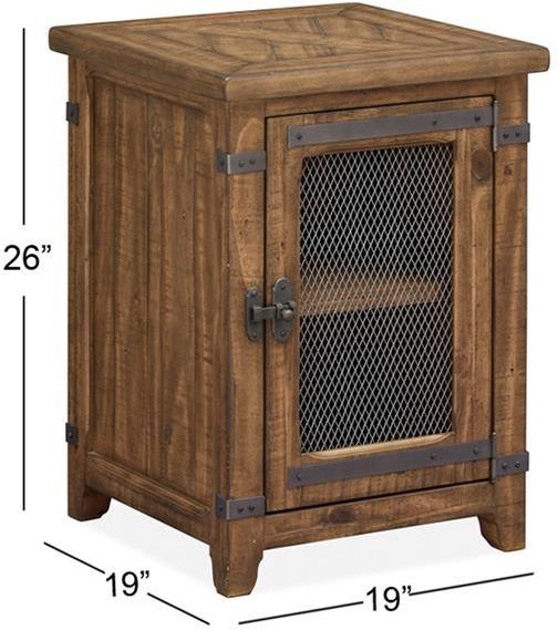 Magnussen® Home Chesterfield Farmhouse Timber Chairside End Table 8