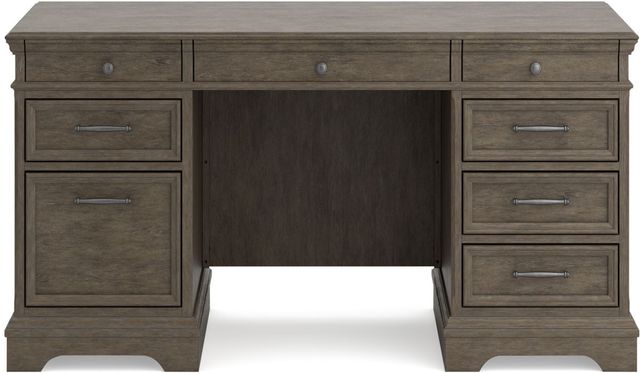 Signature Design by Ashley® Janismore Distressed Weathered Gray Home Office Desk 1
