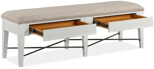 Magnussen Home® Heron Cove Chalk White Upholstered Bench 2