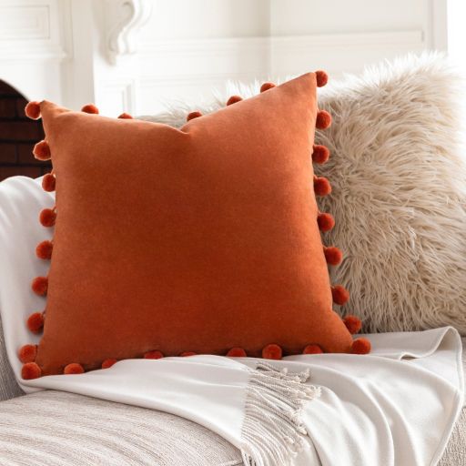 Surya Serengeti Burnt Orange 18" x 18" Toss Pillow with Polyester Insert 3