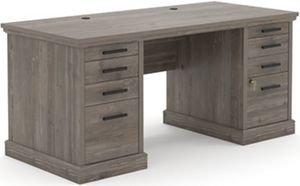 Sauder® Aspen Post® Pebble Pine Double Pedestal Executive Desk