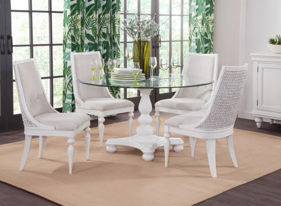 American Woodcrafters 3910 Rodanthe 5 Pieces Dove White Dining Set ...