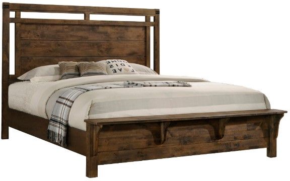 Crown Mark Curtis Brown Queen Panel Bed-0