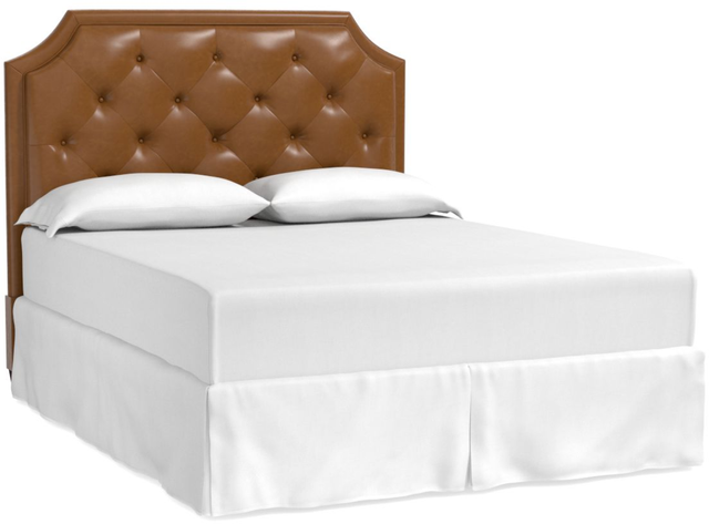 Bassett® Furniture Custom Upholstered Florence Leather Clipped Corner Queen Headboard