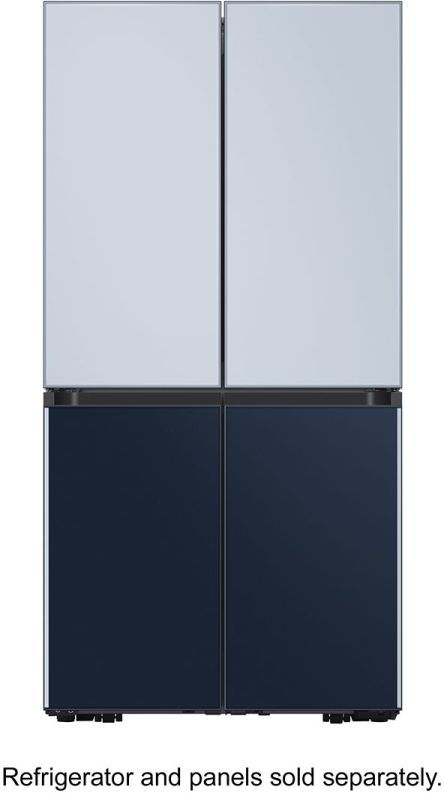 Samsung Bespoke 29.0 Cu. Ft. Matte Black Steel 4-Door Flex French Door Refrigerator in Customizable Panel 24