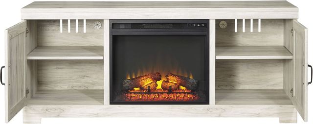 Signature Design by Ashley® Bellaby Whitewash 63" TV Stand with Electric Fireplace 3