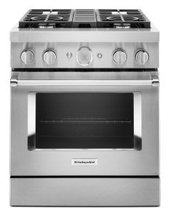 KitchenAid® 30" Stainless Steel Commercial-Style Free Standing Dual Fuel Range