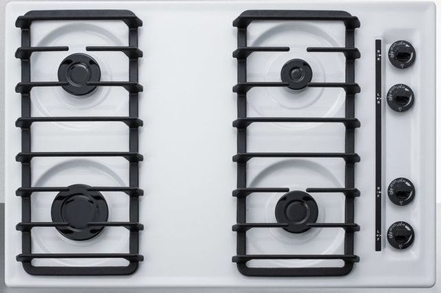 Summit® 30" White Gas Cooktop 0
