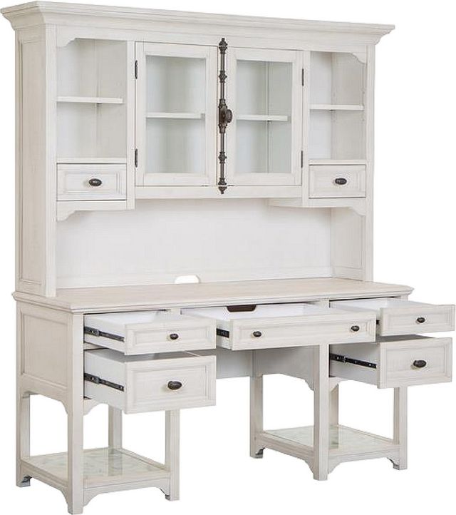 Magnussen Home® Bronwyn Alabaster Desk with Hutch | BlvdHome