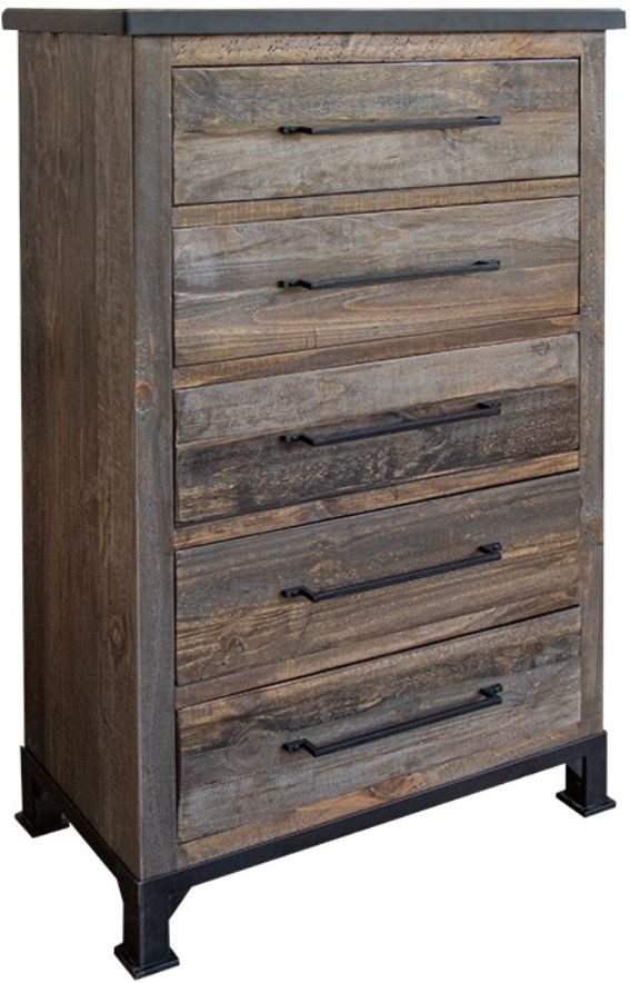 International Furniture Direct Antique Gray Brown/Gray Chest