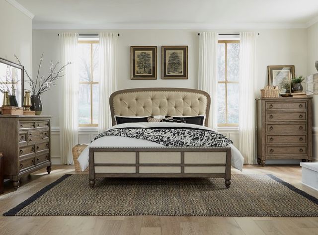 Liberty Americana Farmhouse 4-Piece Beige/Dusty Taupe Queen Bedroom Set 12