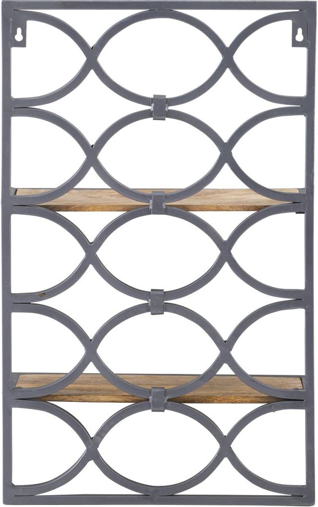 Powell® Willem Antique Nickel/Natural Wall Shelves-3